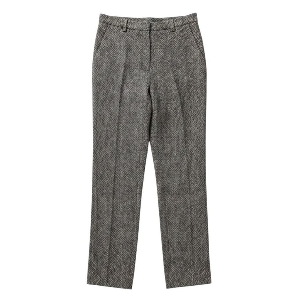 Gerard Darel Pants Wool Silk Textured Straight Leg Gray Parisian Chic Size 38/4